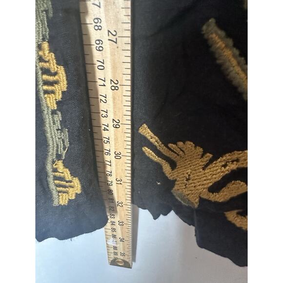 $168 Free People Anouk Black Combo Gold Olive Embroidered Mini Dress‎ S Bohemian - Picture 8 of 10